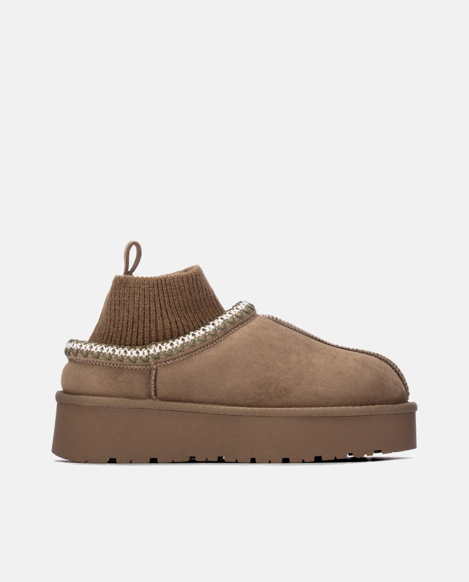 Zapatilla de mujer australiana - Xti - Marrón Marrón-1