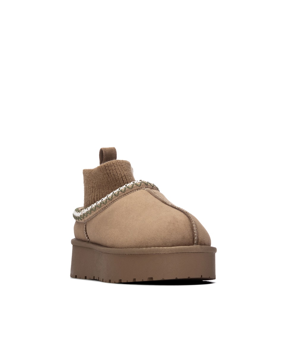 Zapatilla de mujer australiana - Xti - Marrón Marrón-3