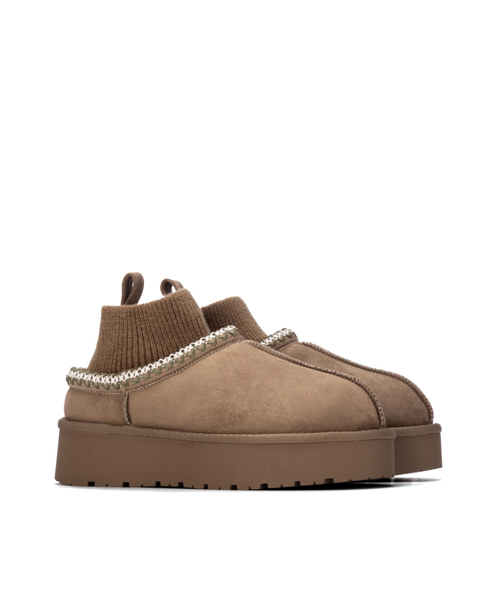 Zapatilla de mujer australiana - Xti - Marrón Marrón-4