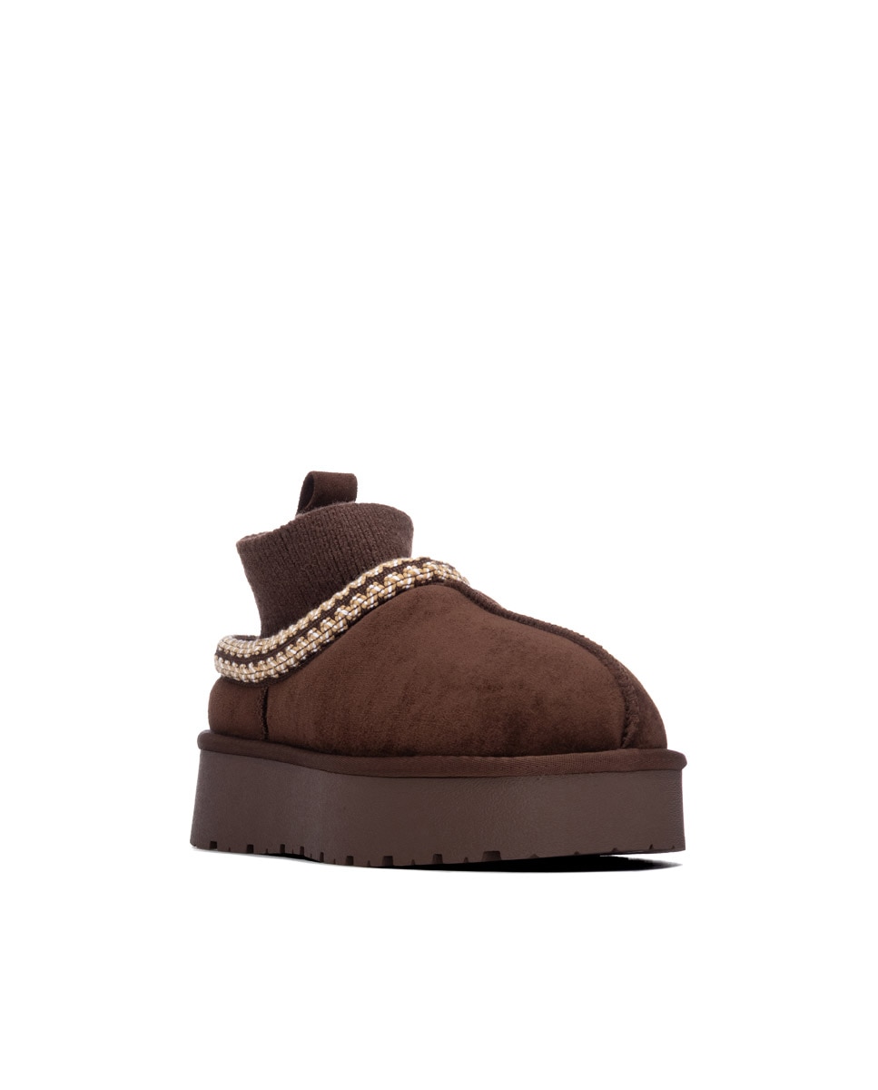 Zapatilla de mujer australiana - Xti - Marrón Marrón-3
