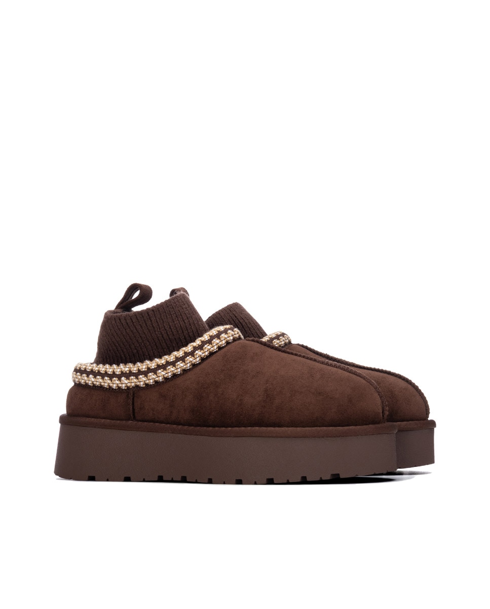 Zapatilla de mujer australiana - Xti - Marrón Marrón-4