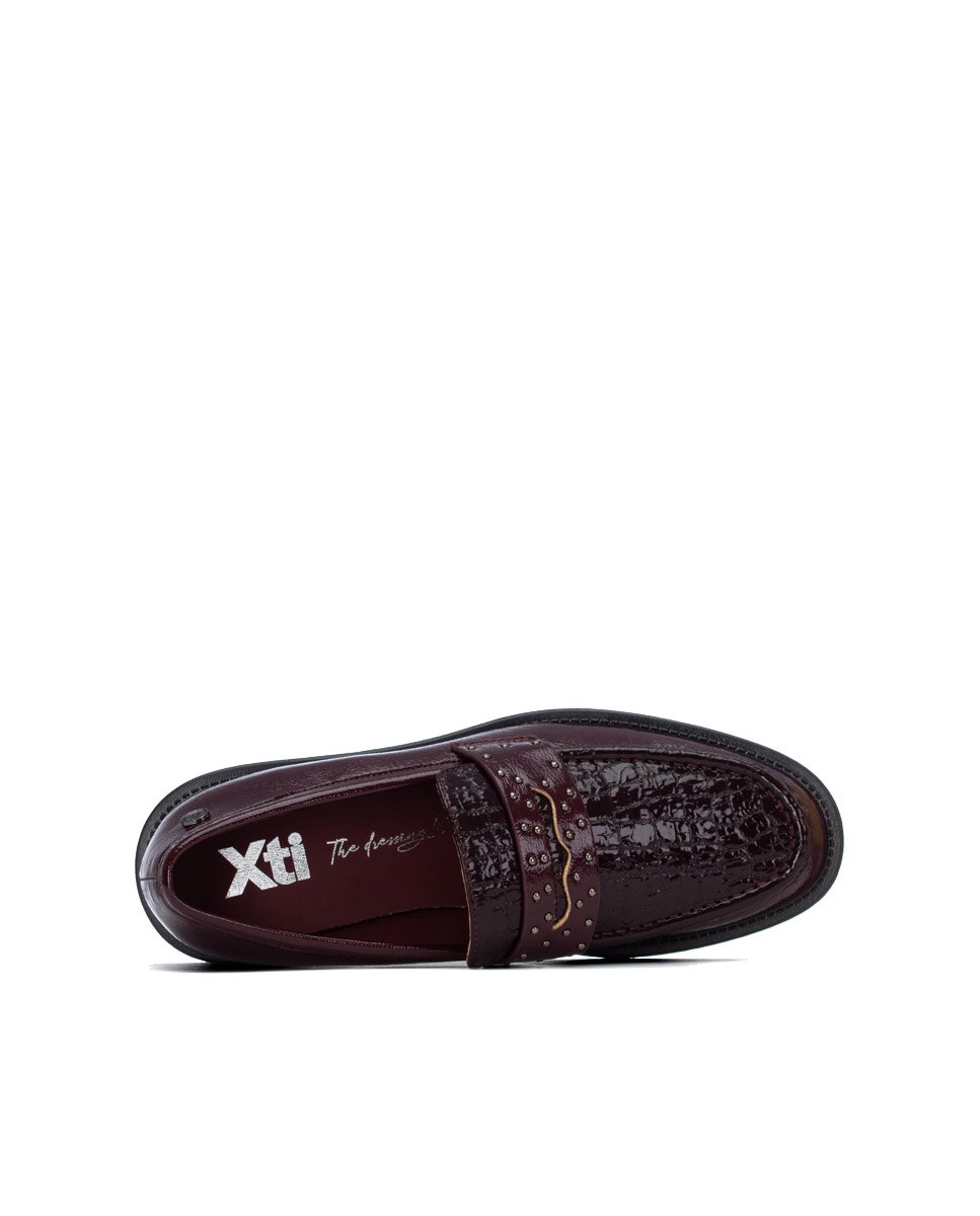 Mocasín plano de mujer - Xti - Burdeos Burdeos-5