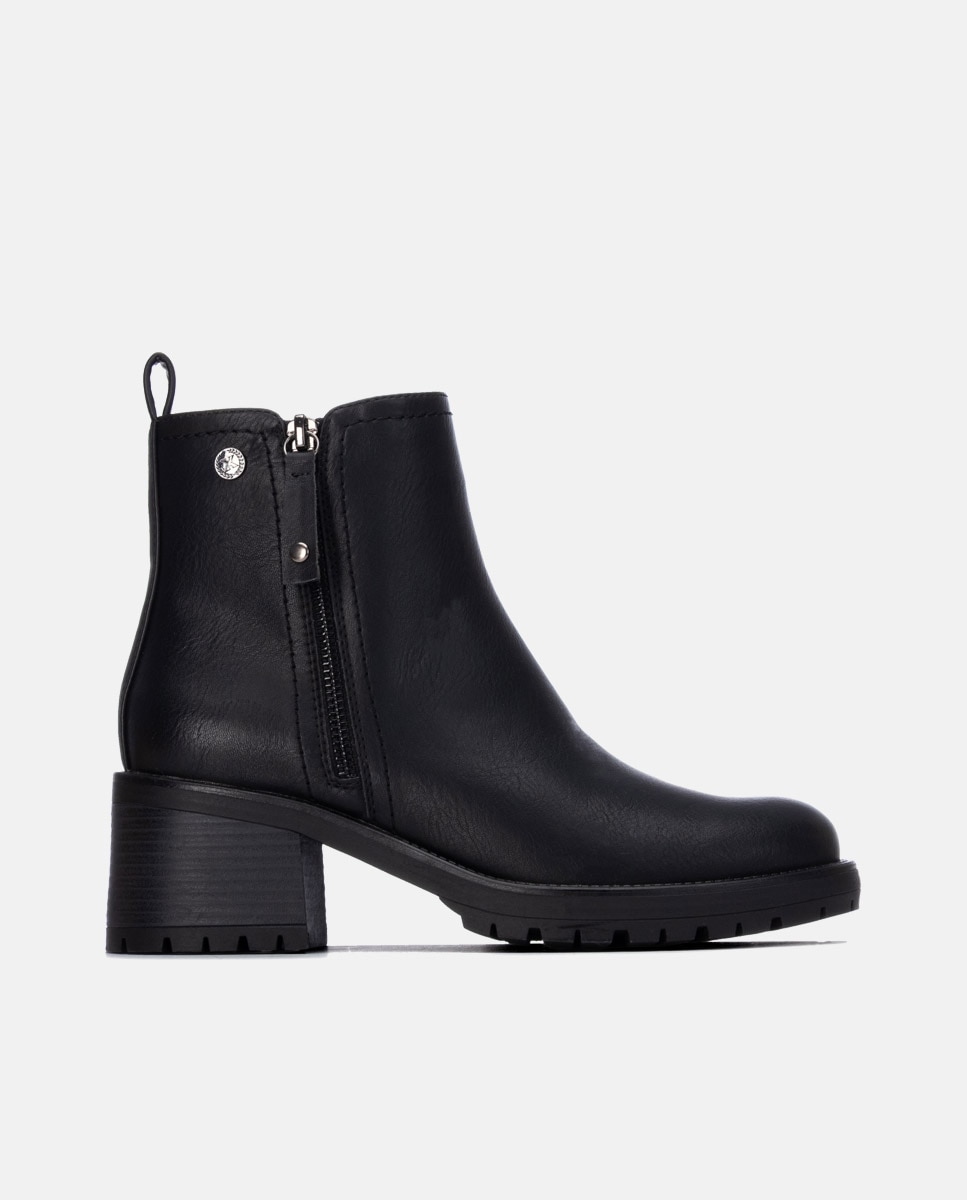 Botines de mujer con cremallera - Xti - Negro Negro-1