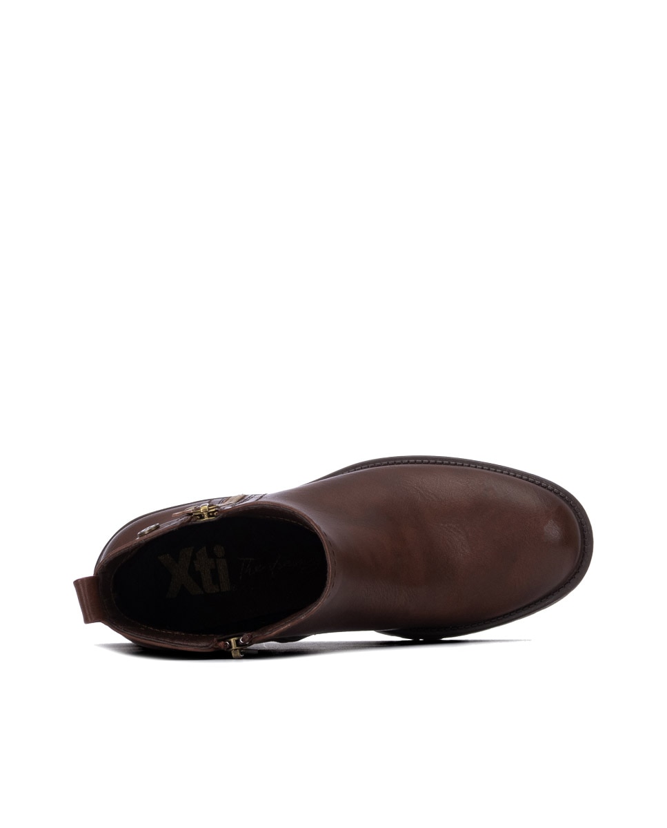 Botines de mujer con cremallera - Xti - Marrón Marrón-9