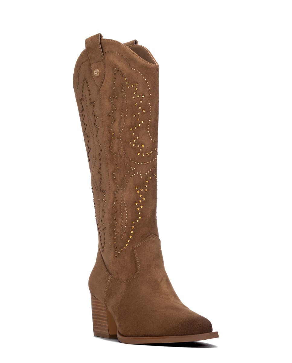 Bota de mujer cowboy con tacón - Xti - Marrón Marrón-3