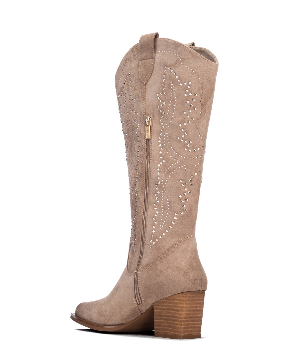 Bota de mujer cowboy con tacón - Xti - Beige Beige-2