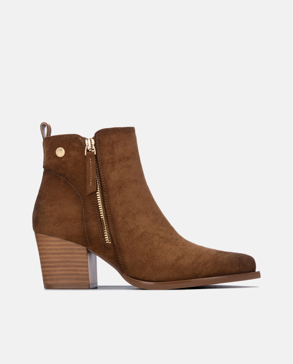 Botines de mujer con cremallera - Xti - Camel Camel-1