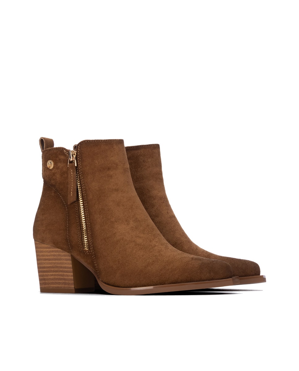 Botines de mujer con cremallera - Xti - Camel Camel-4