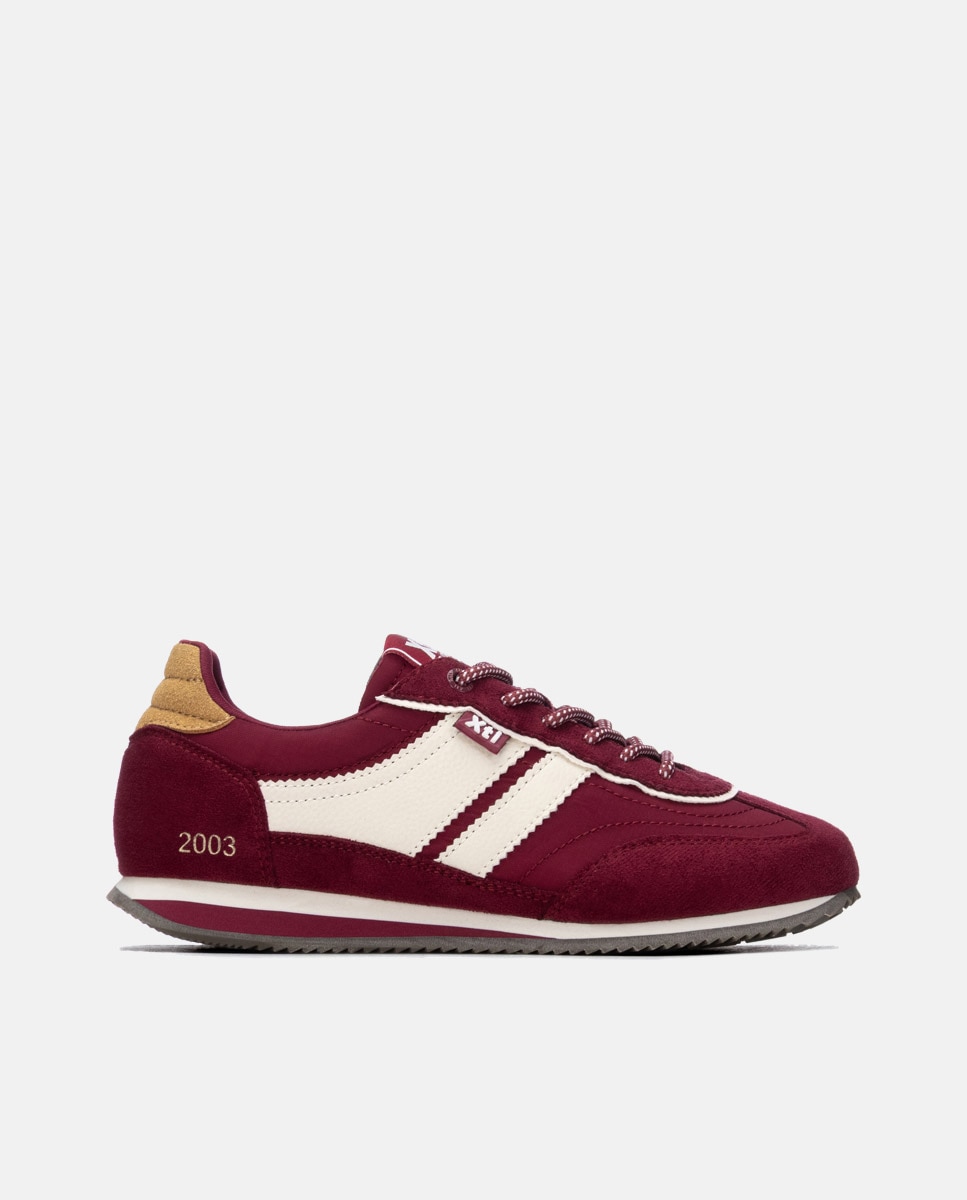 Zapatilla de mujer con cordones - Xti - Burdeos Burdeos-1