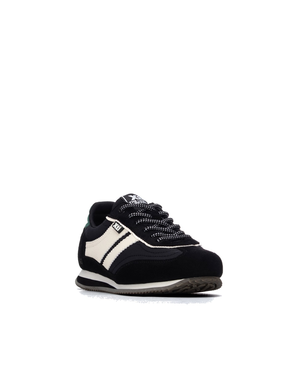 Zapatilla de mujer con cordones - Xti - Negro Negro-3