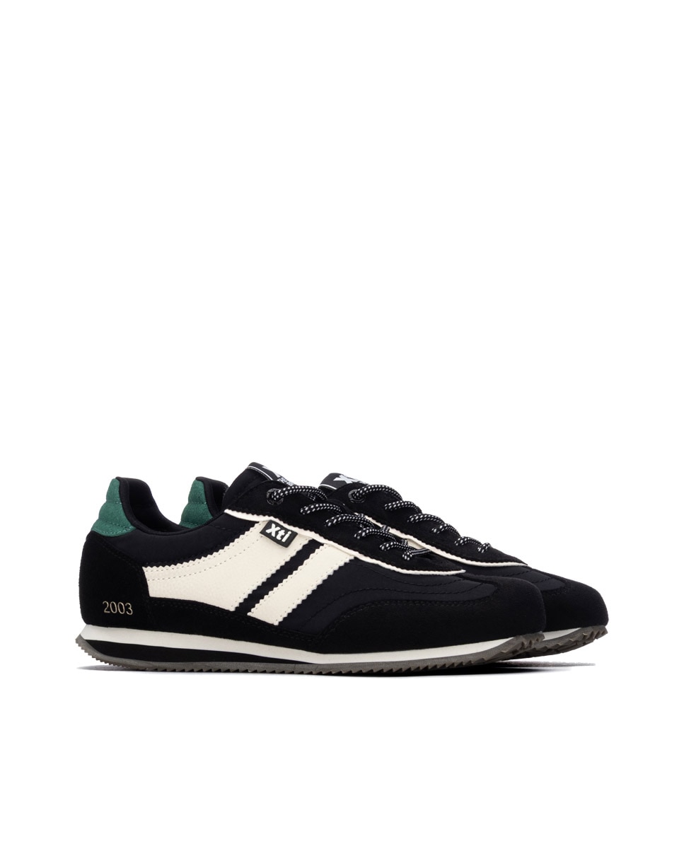 Zapatilla de mujer con cordones - Xti - Negro Negro-4