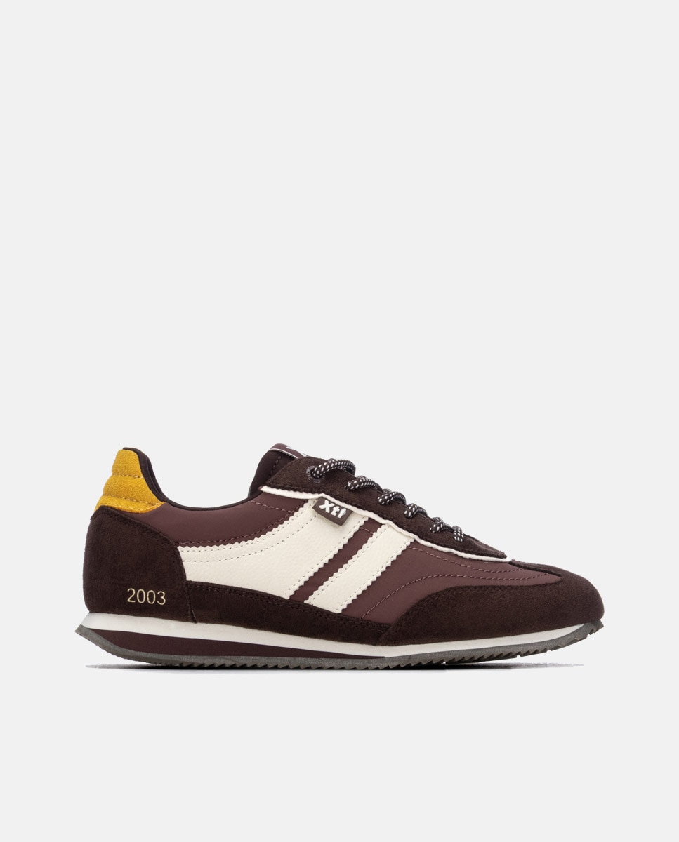 Zapatilla de mujer con cordones - Xti - Marrón Marrón-1