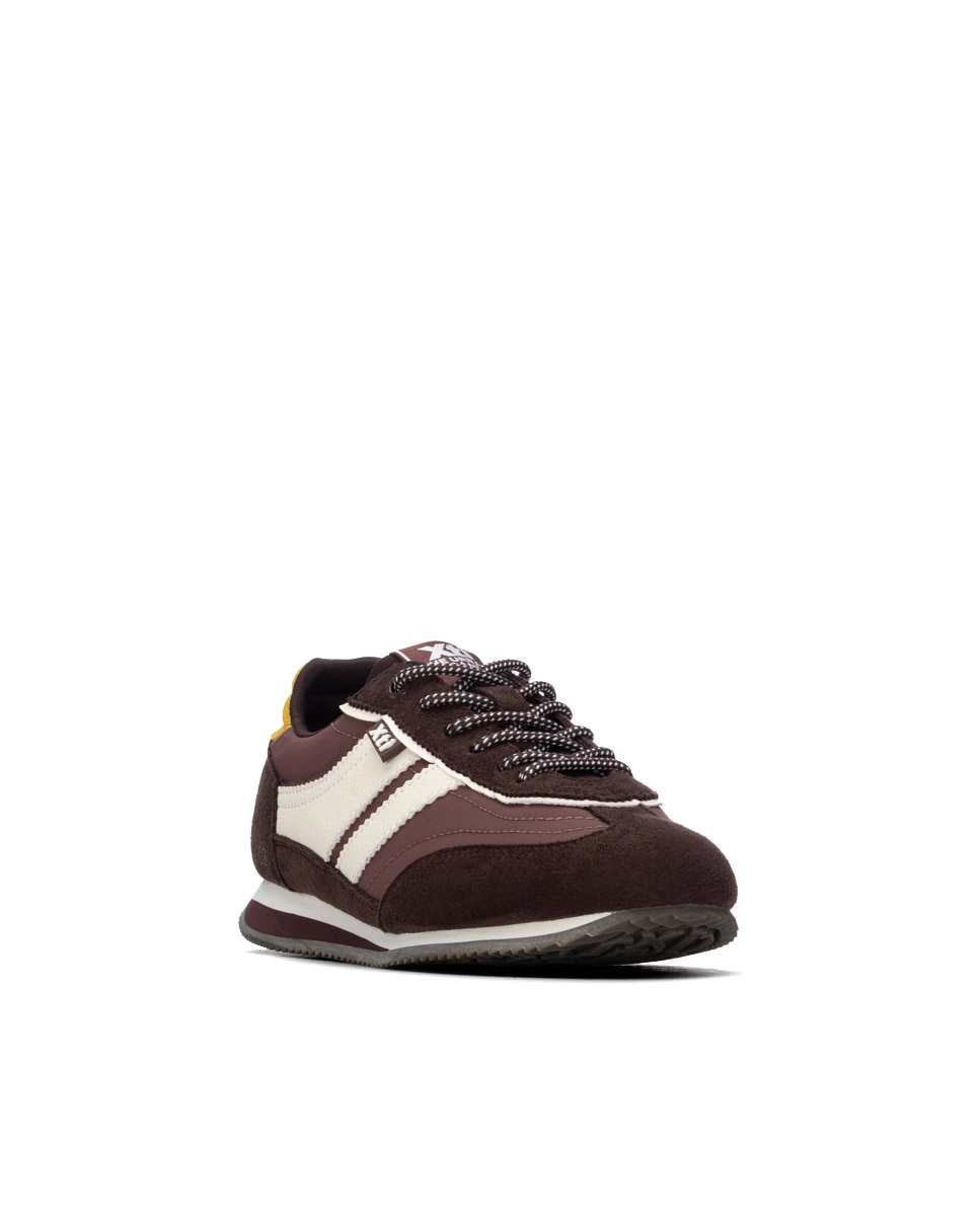 Zapatilla de mujer con cordones - Xti - Marrón Marrón-3