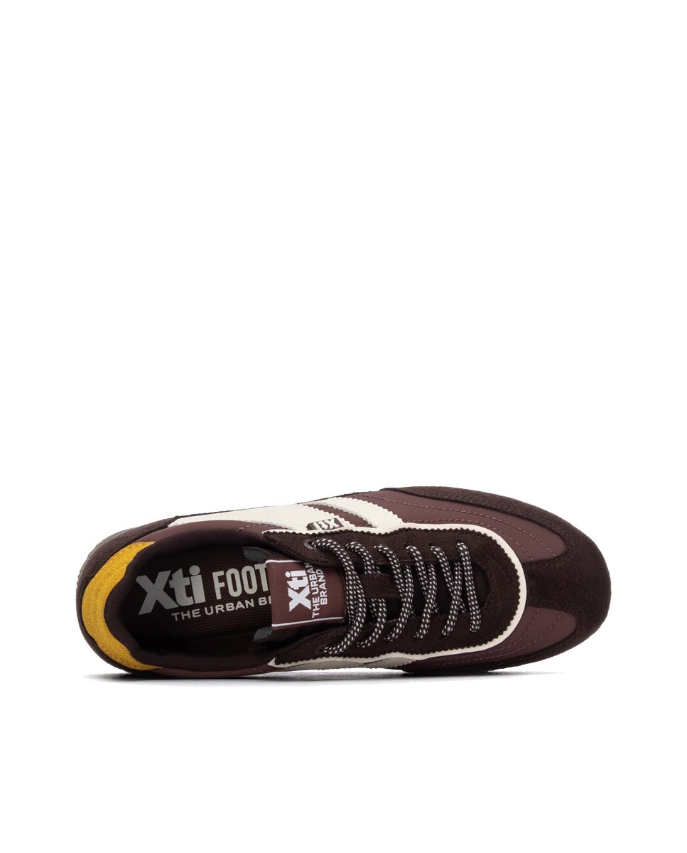Zapatilla de mujer con cordones - Xti - Marrón Marrón-5