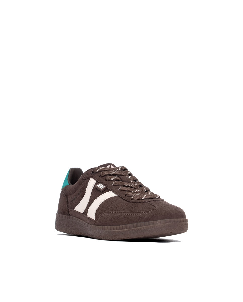 Zapatilla de mujer con cordones - Xti - Marrón Marrón-3