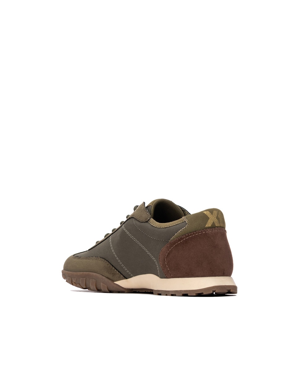 Zapatilla de mujer con cordones - Xti - Kaki Kaki-2