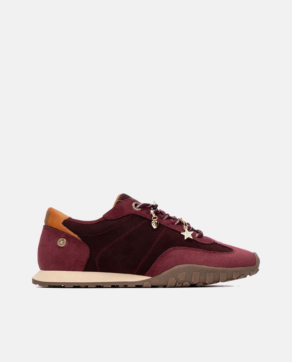 Zapatilla de mujer con cordones - Xti - Burdeos Burdeos-1