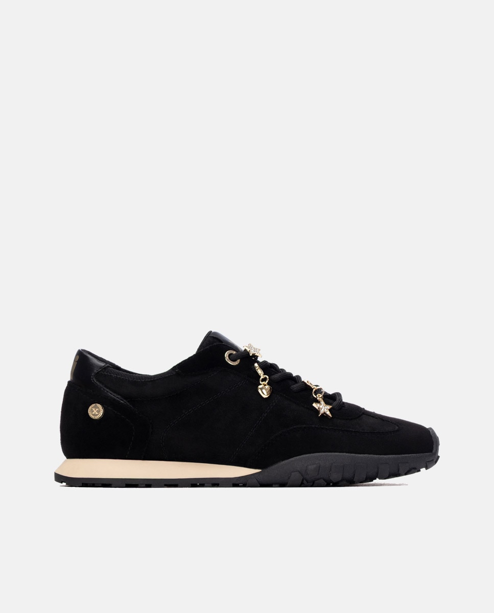 Zapatilla de mujer con cordones - Xti - Negro Negro-1