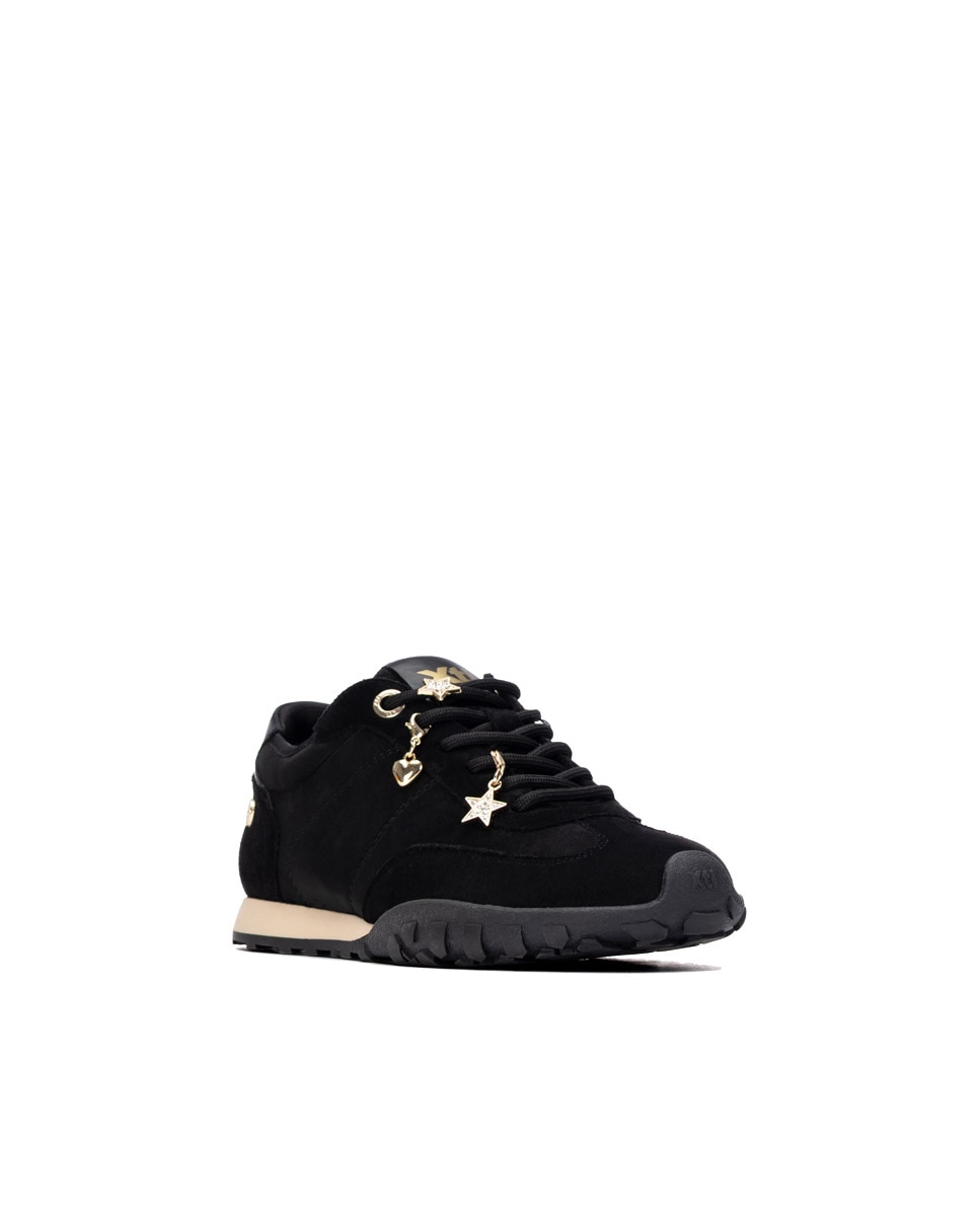 Zapatilla de mujer con cordones - Xti - Negro Negro-3