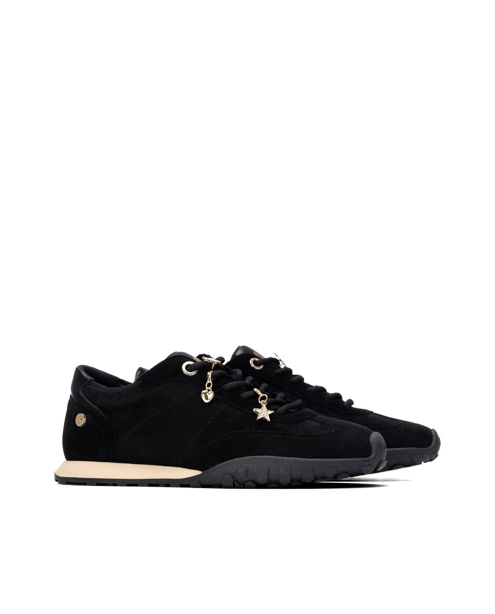 Zapatilla de mujer con cordones - Xti - Negro Negro-4