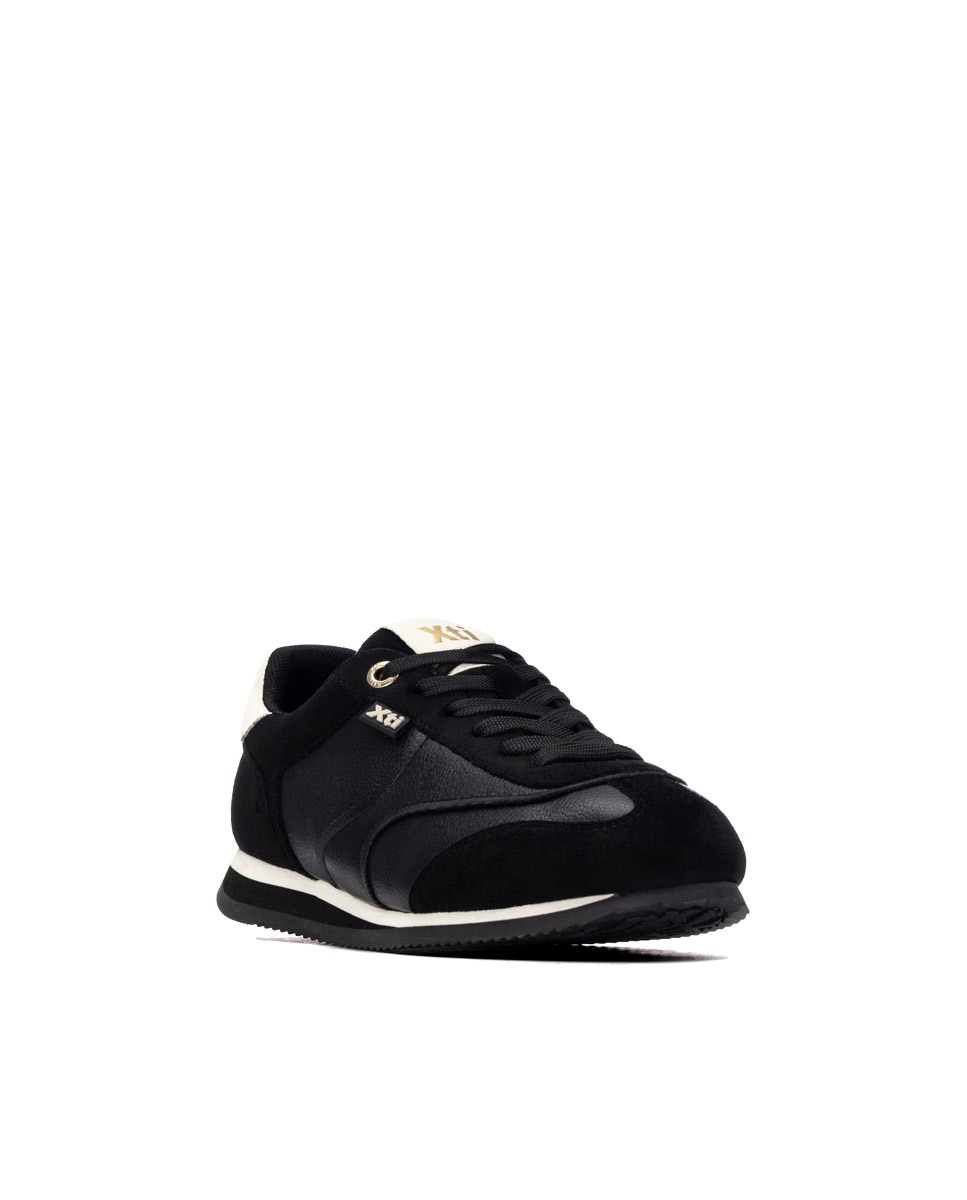 Zapatilla de mujer con cordones - Xti - Negro Negro-2