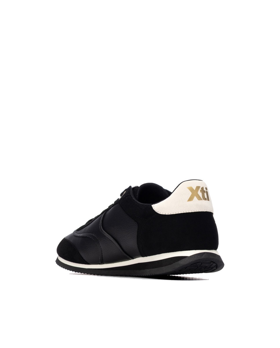 Zapatilla de mujer con cordones - Xti - Negro Negro-3