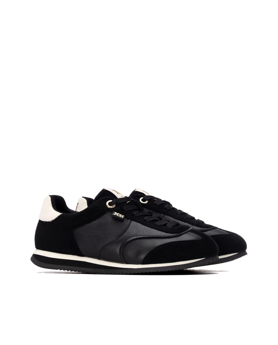 Zapatilla de mujer con cordones - Xti - Negro Negro-4