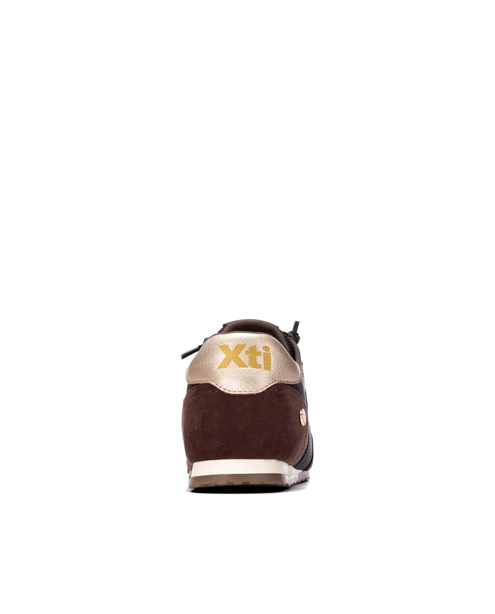 Zapatilla de mujer con cordones - Xti - Marrón Marrón-7