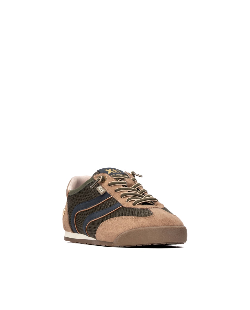 Zapatilla de mujer con cordones - Xti - Kaki Kaki-3