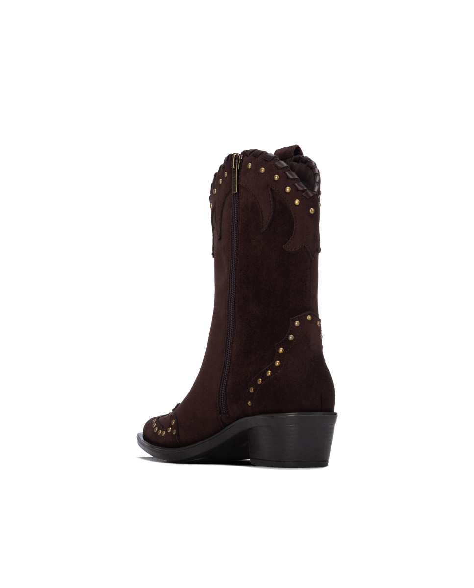 Bota de mujer con cremallera - Xti - Marrón Marrón-2