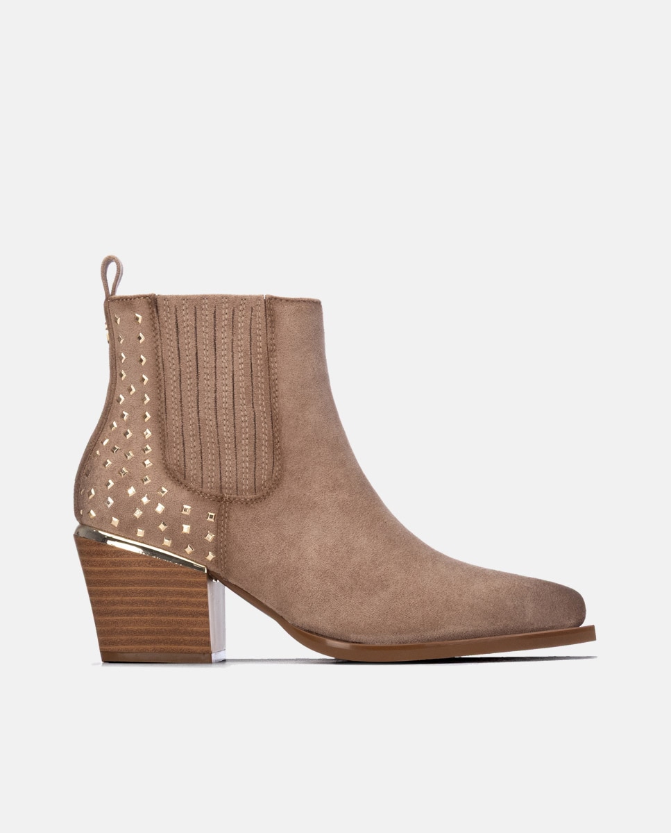 Botín de mujer con tacón - Xti - Beige Beige-1