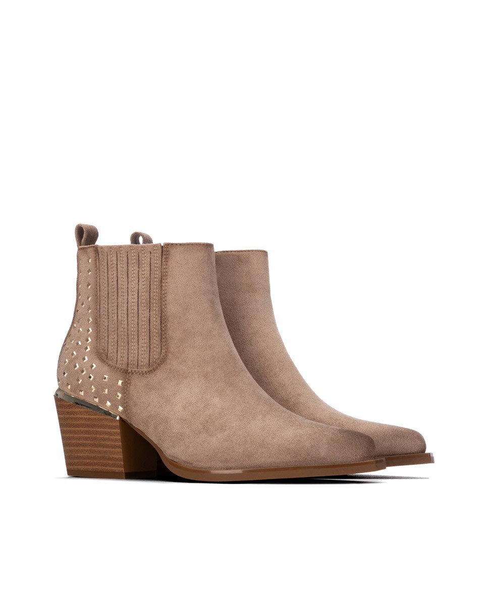 Botín de mujer con tacón - Xti - Beige Beige-4