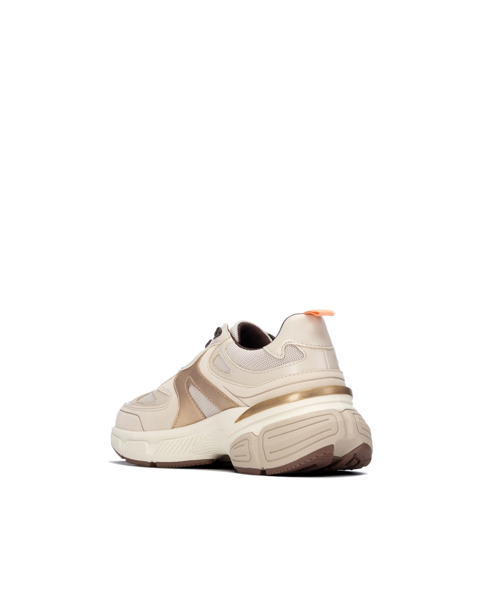 Zapatilla de mujer con cordones - Xti - Beige Beige-2