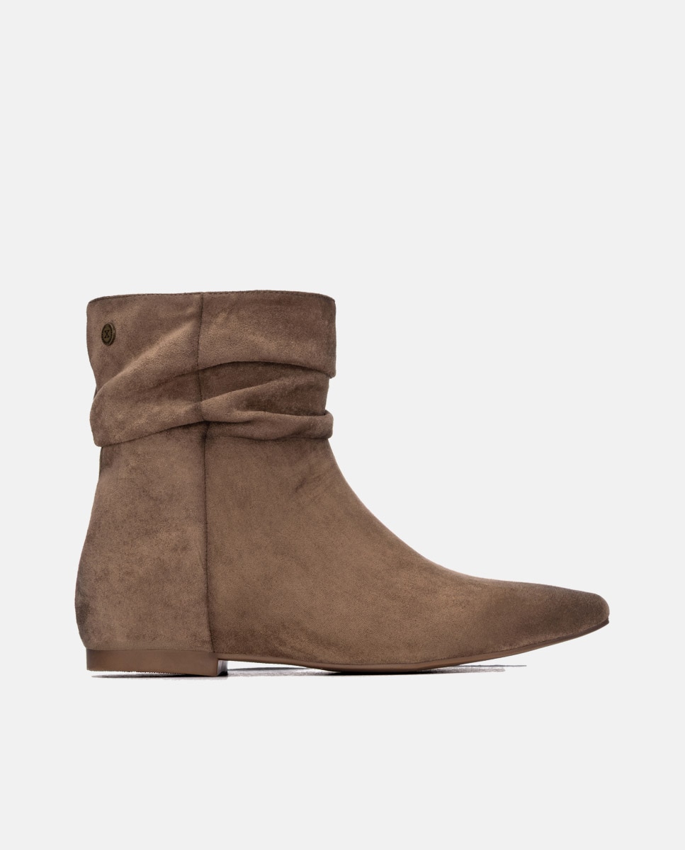 Botines básicos de mujer con cremallera - Xti - Marrón Marrón-1