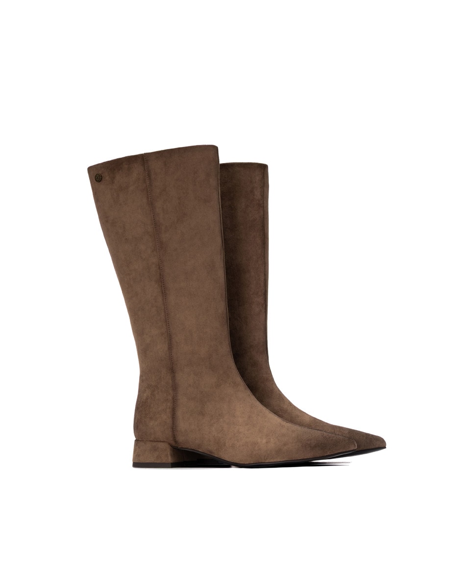 Bota de mujer plana - Xti - Marrón Marrón-4