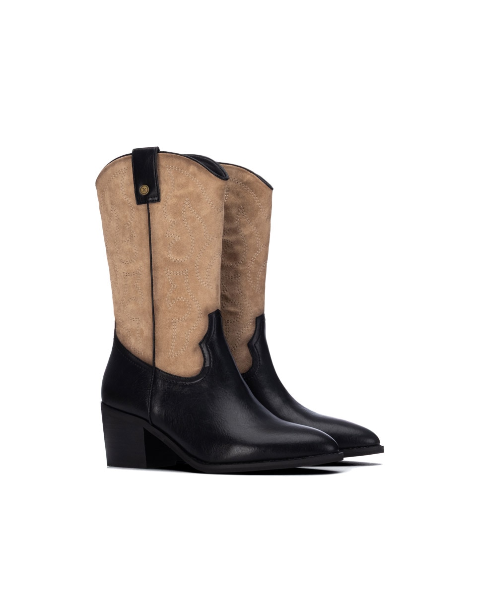Bota de mujer cowboy - Xti - Beige Beige-4