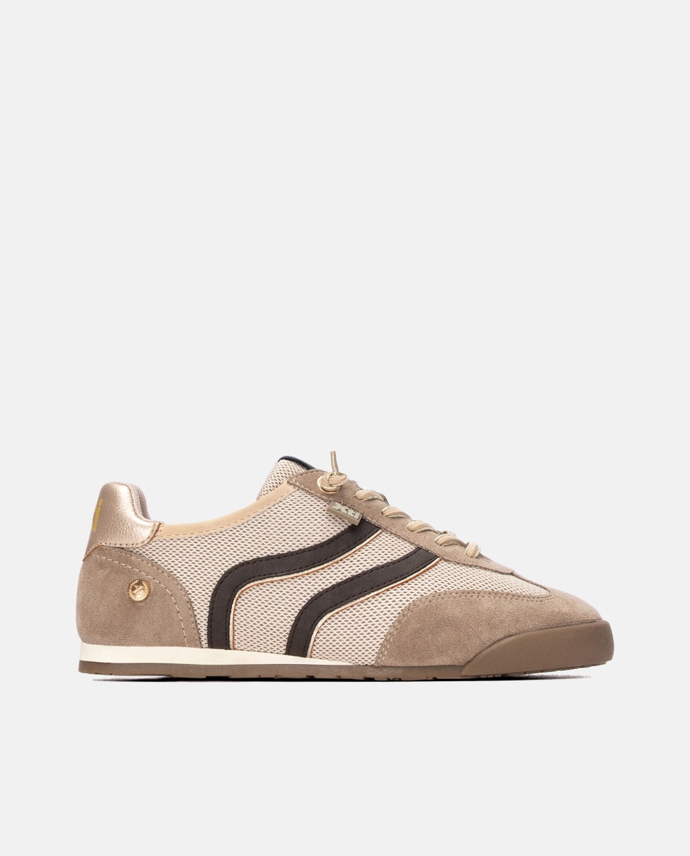 Zapatilla de mujer con cordones - Xti - Beige Beige-1