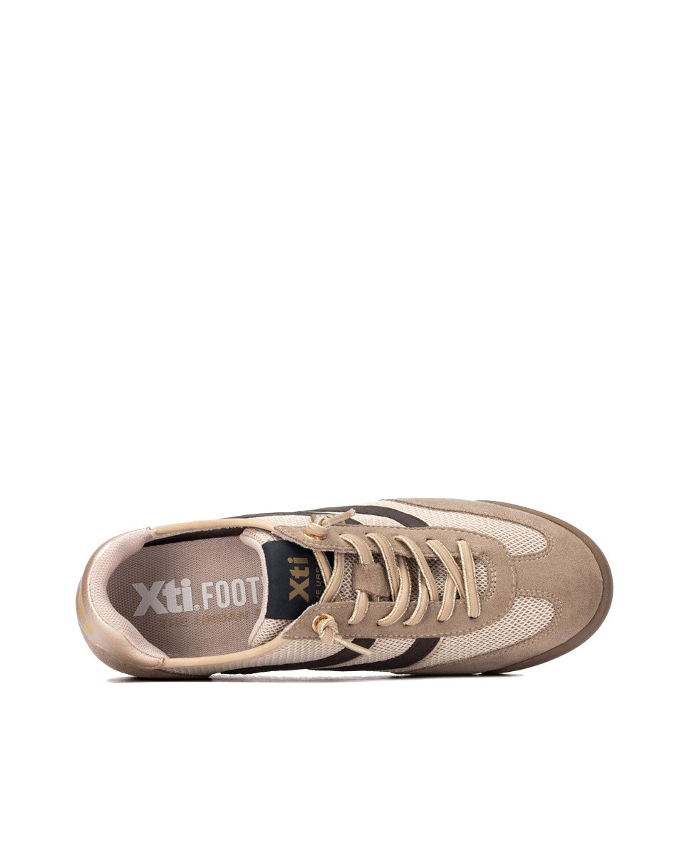 Zapatilla de mujer con cordones - Xti - Beige Beige-5