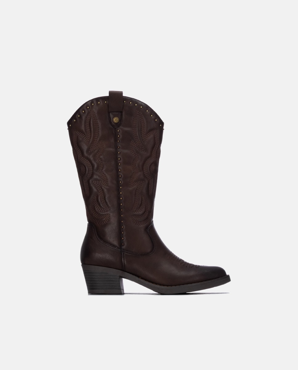 Bota de mujer con cremallera - Xti - Marrón Marrón-1
