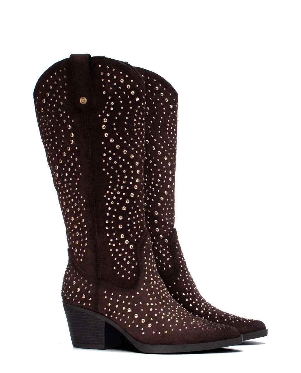 Bota de mujer con cremallera - Xti - Marrón Marrón-4