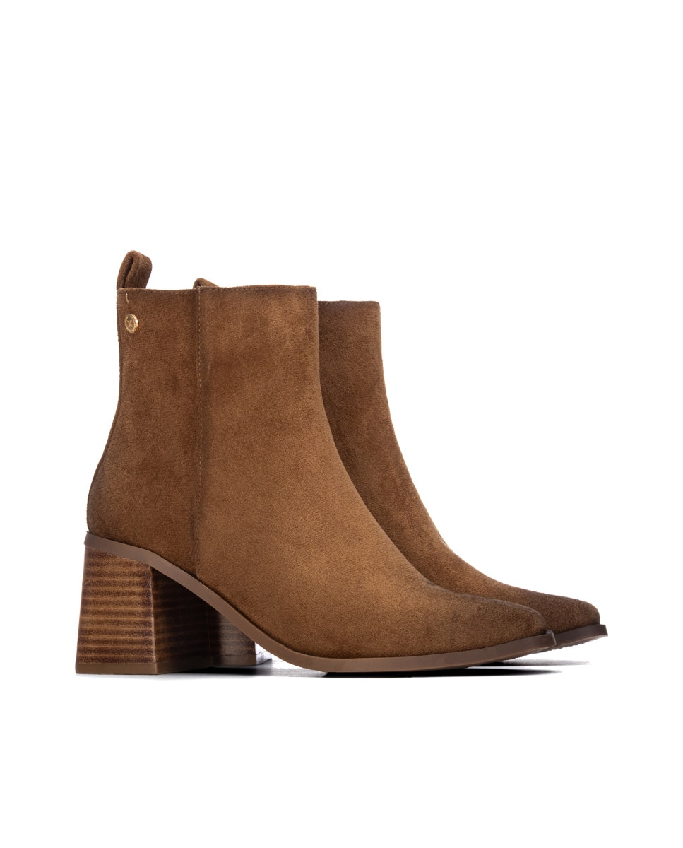 Botines de mujer con cremallera - Xti - Camel Camel-4