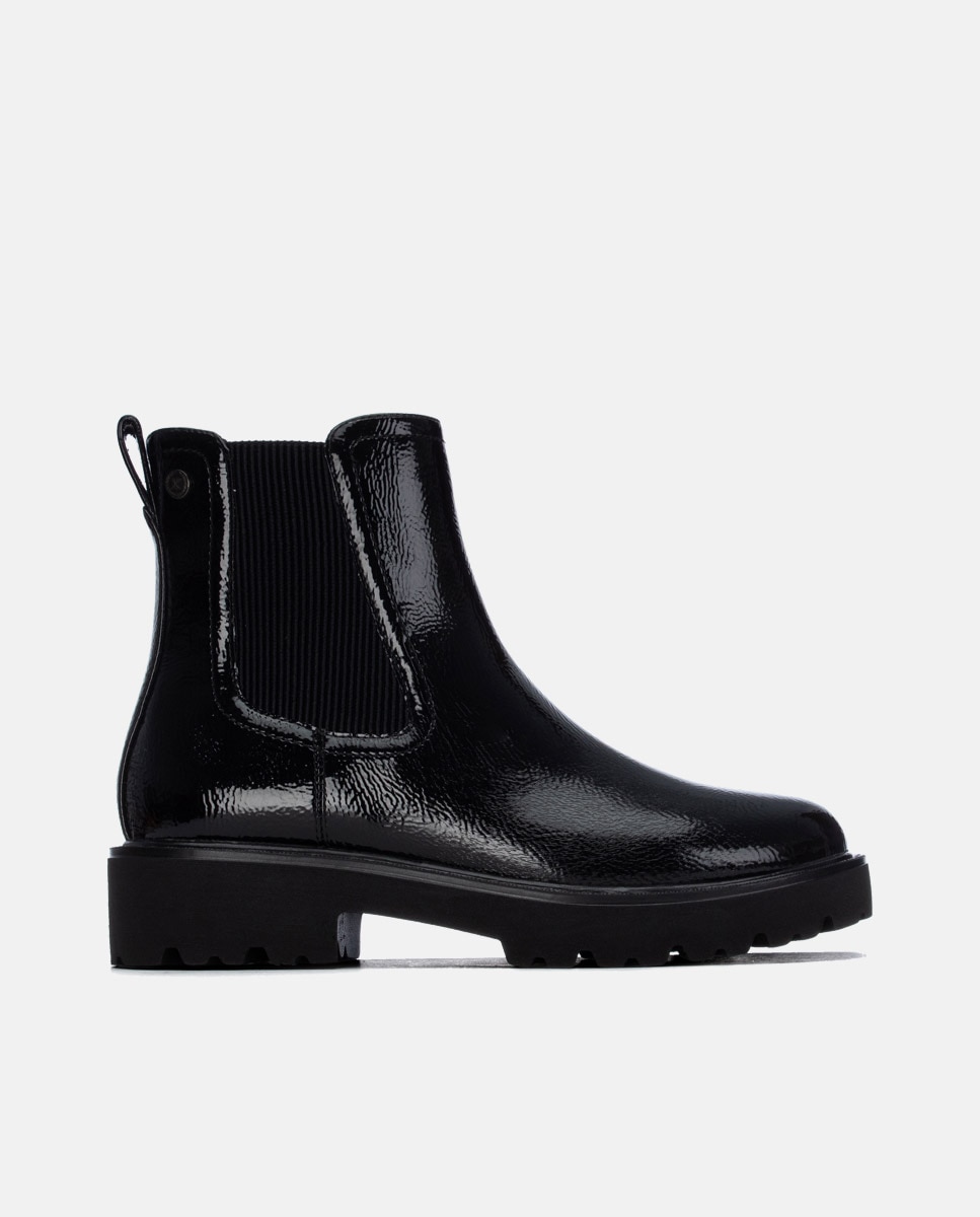 Botín de mujer chelsea de charol - Xti - Negro Negro-1