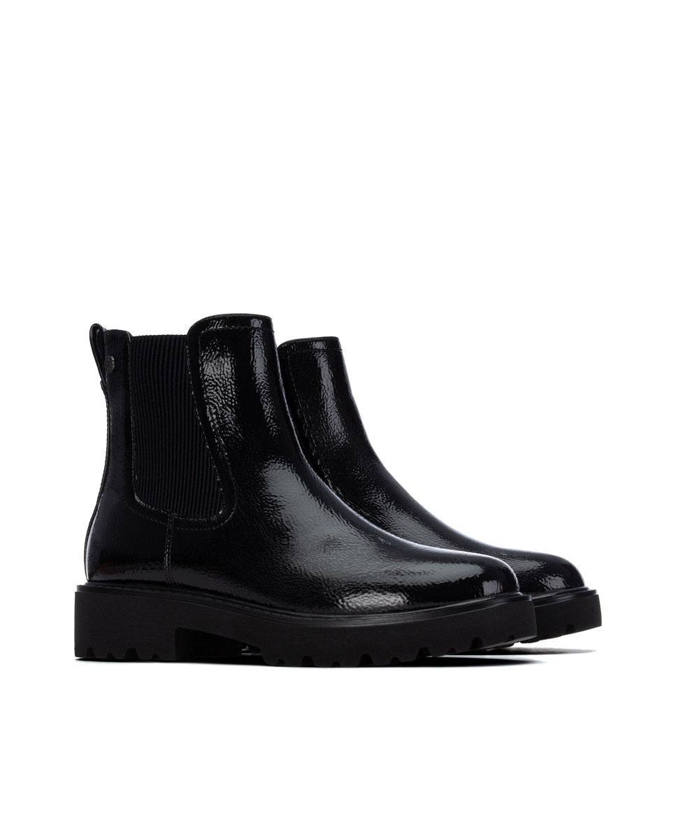Botín de mujer chelsea de charol - Xti - Negro Negro-4