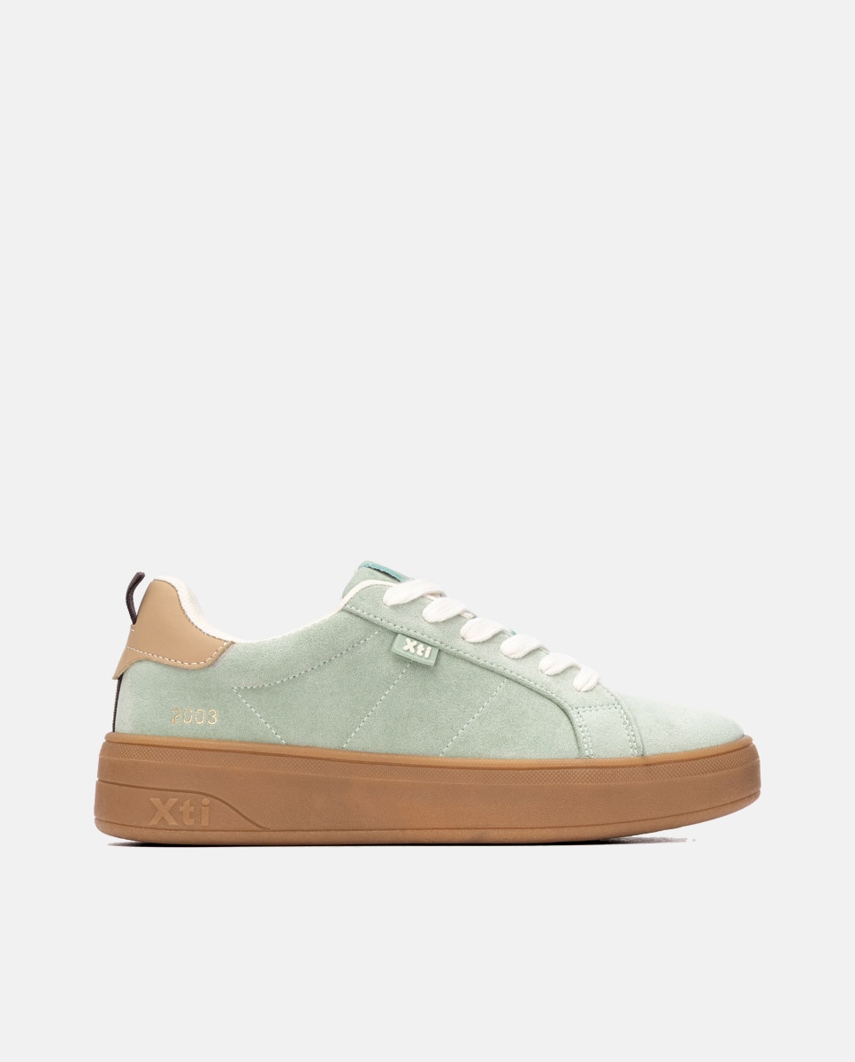 Zapatilla de mujer con cordones - Xti - Kaki Kaki-1