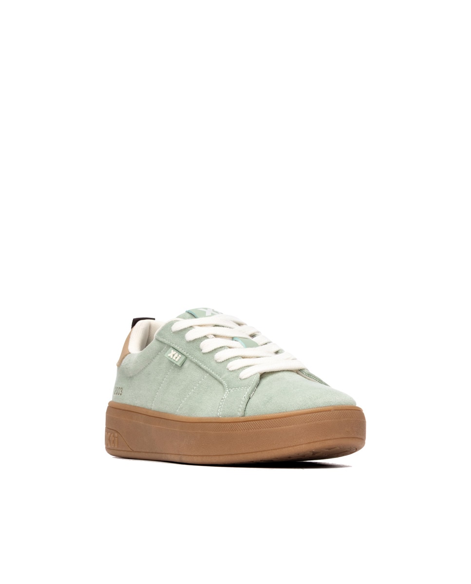 Zapatilla de mujer con cordones - Xti - Kaki Kaki-3