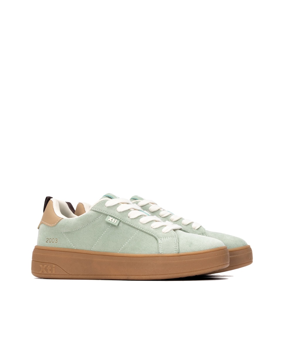 Zapatilla de mujer con cordones - Xti - Kaki Kaki-4