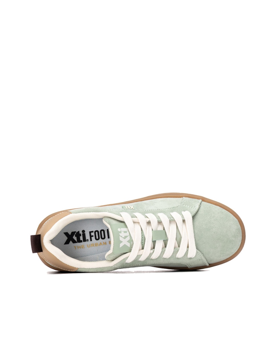 Zapatilla de mujer con cordones - Xti - Kaki Kaki-5