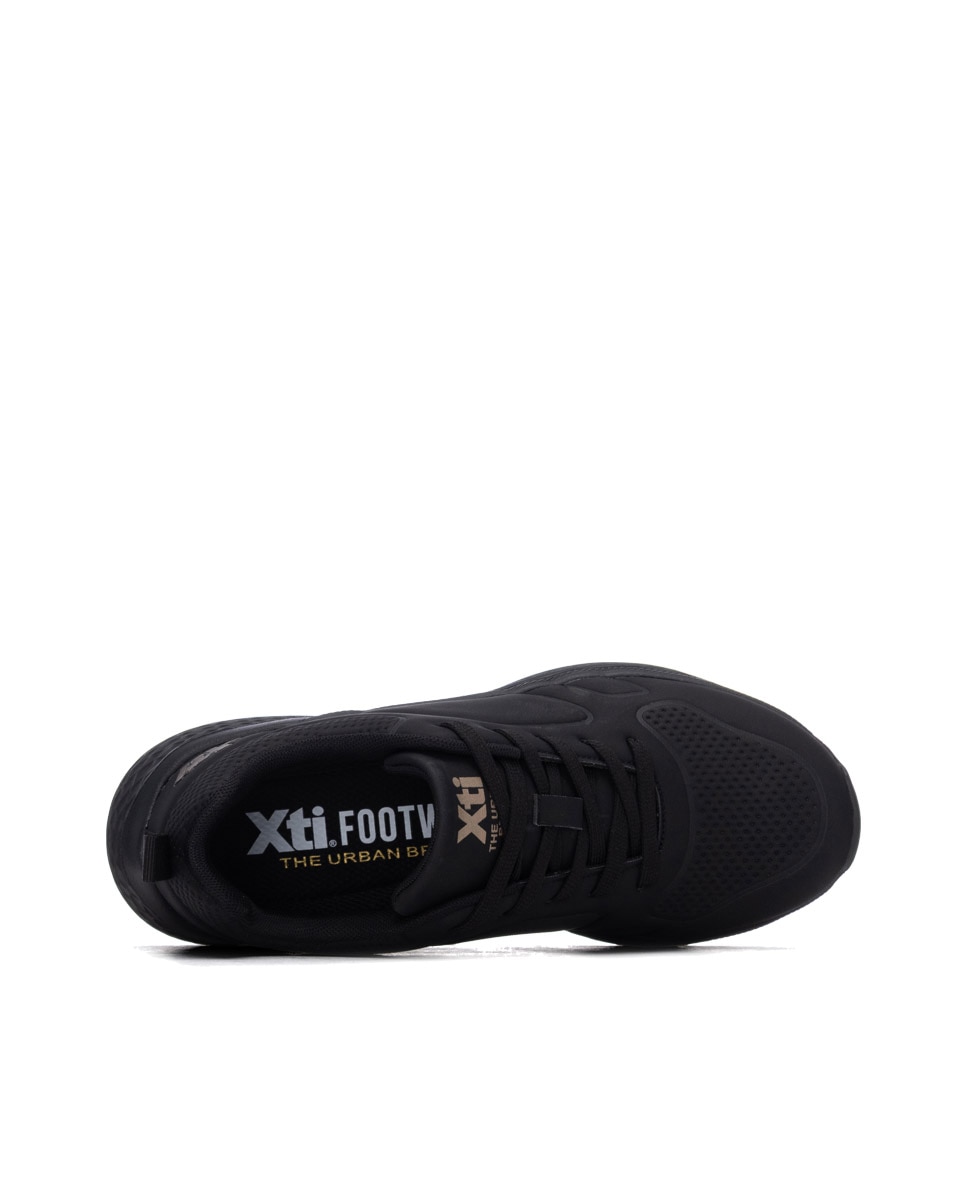 Zapatilla de mujer con cordones - Xti - Negro Negro-5