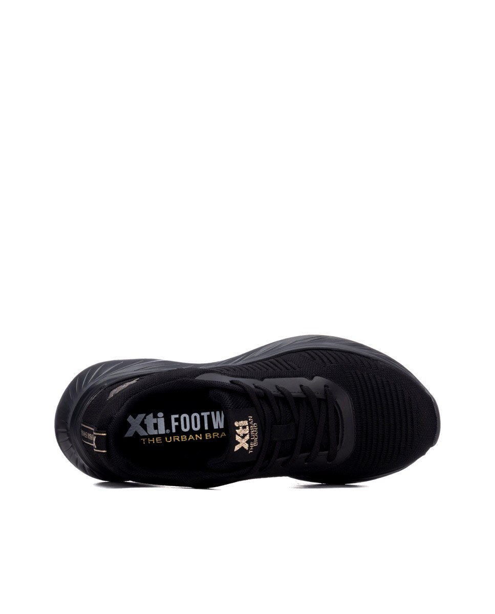 Zapatilla de mujer con cordones - Xti - Negro Negro-5