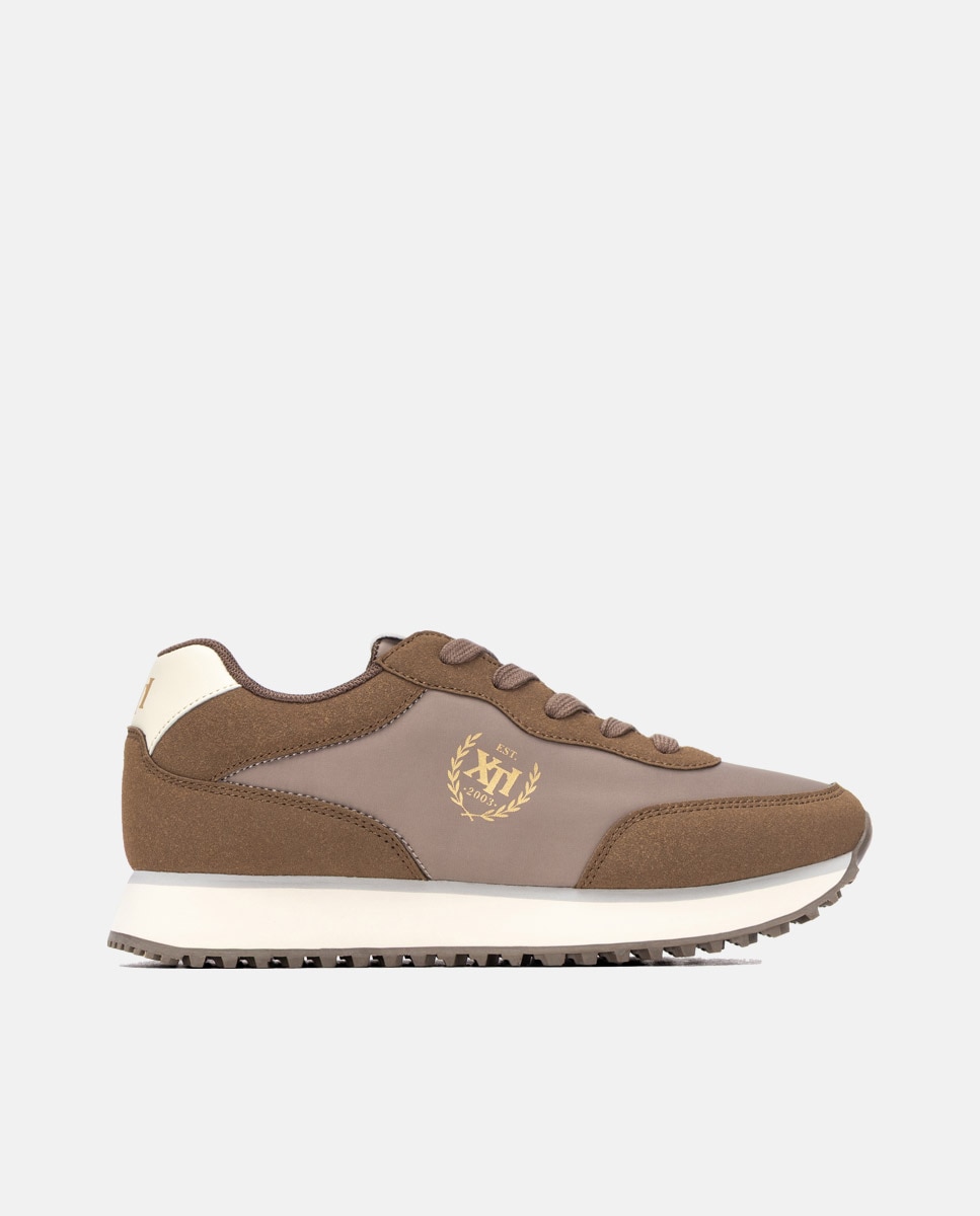 Zapatilla de mujer con cordones - Xti - Marrón Marrón-1